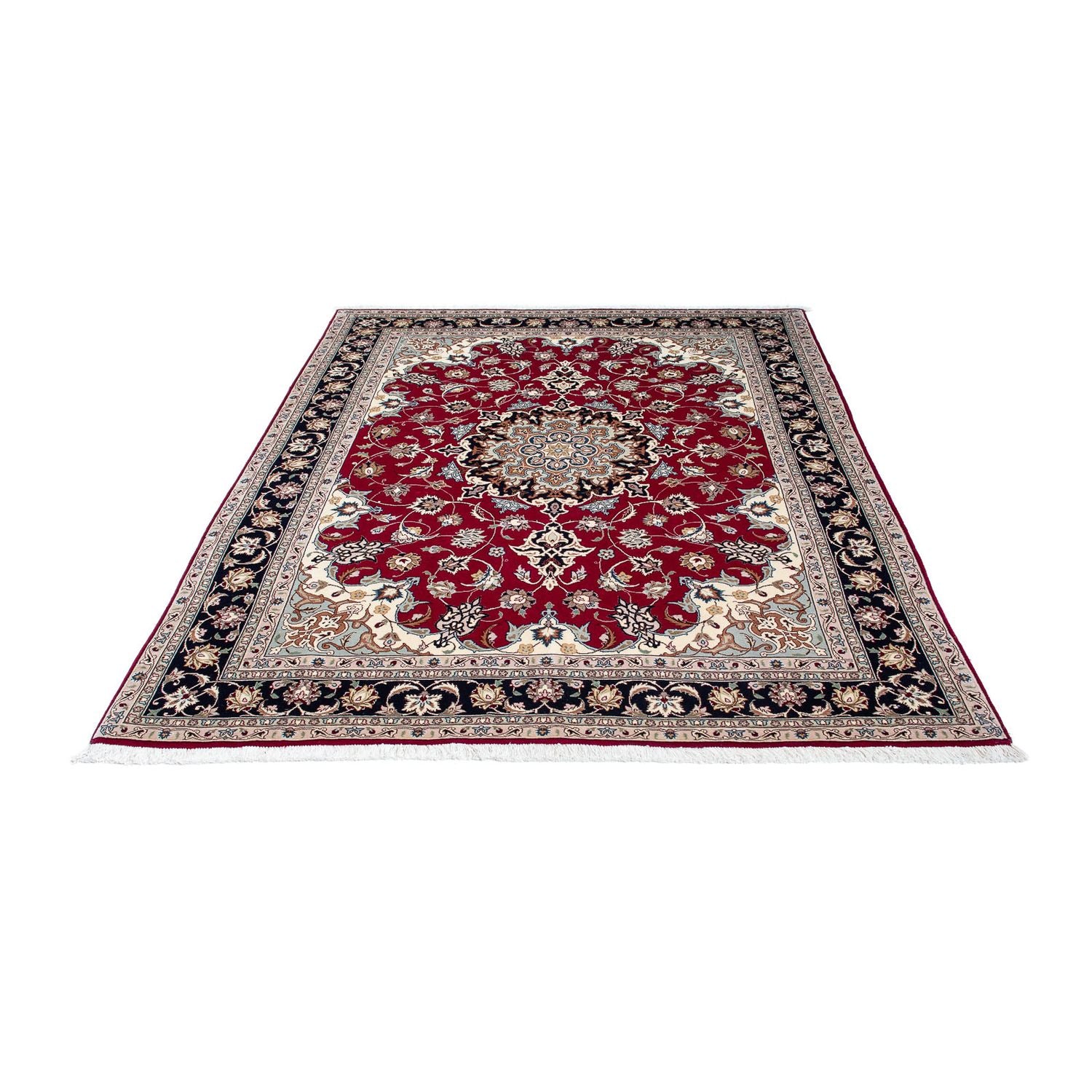 Tappeto Persero - Tabriz - Reale - 200 x 150 cm - rosso scuro