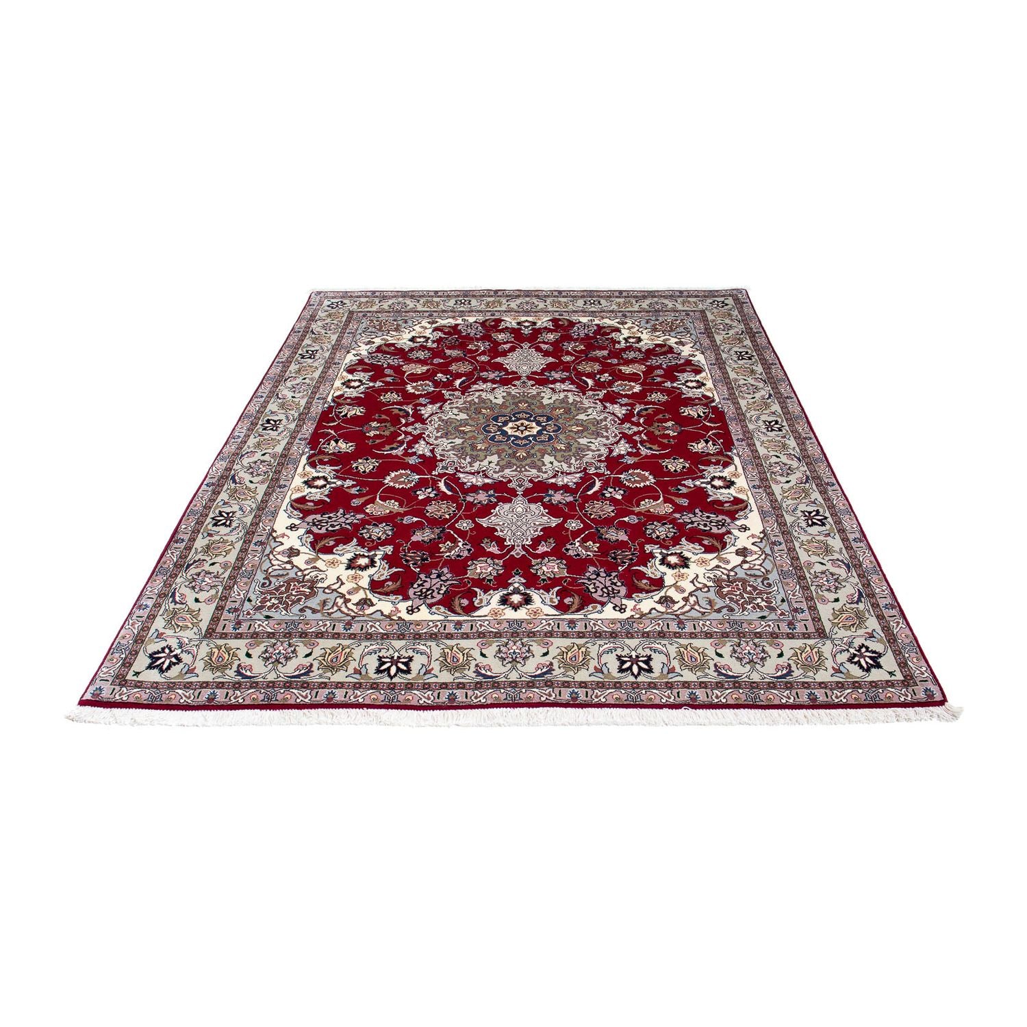 Tappeto Persero - Tabriz - Reale - 202 x 150 cm - rosso scuro