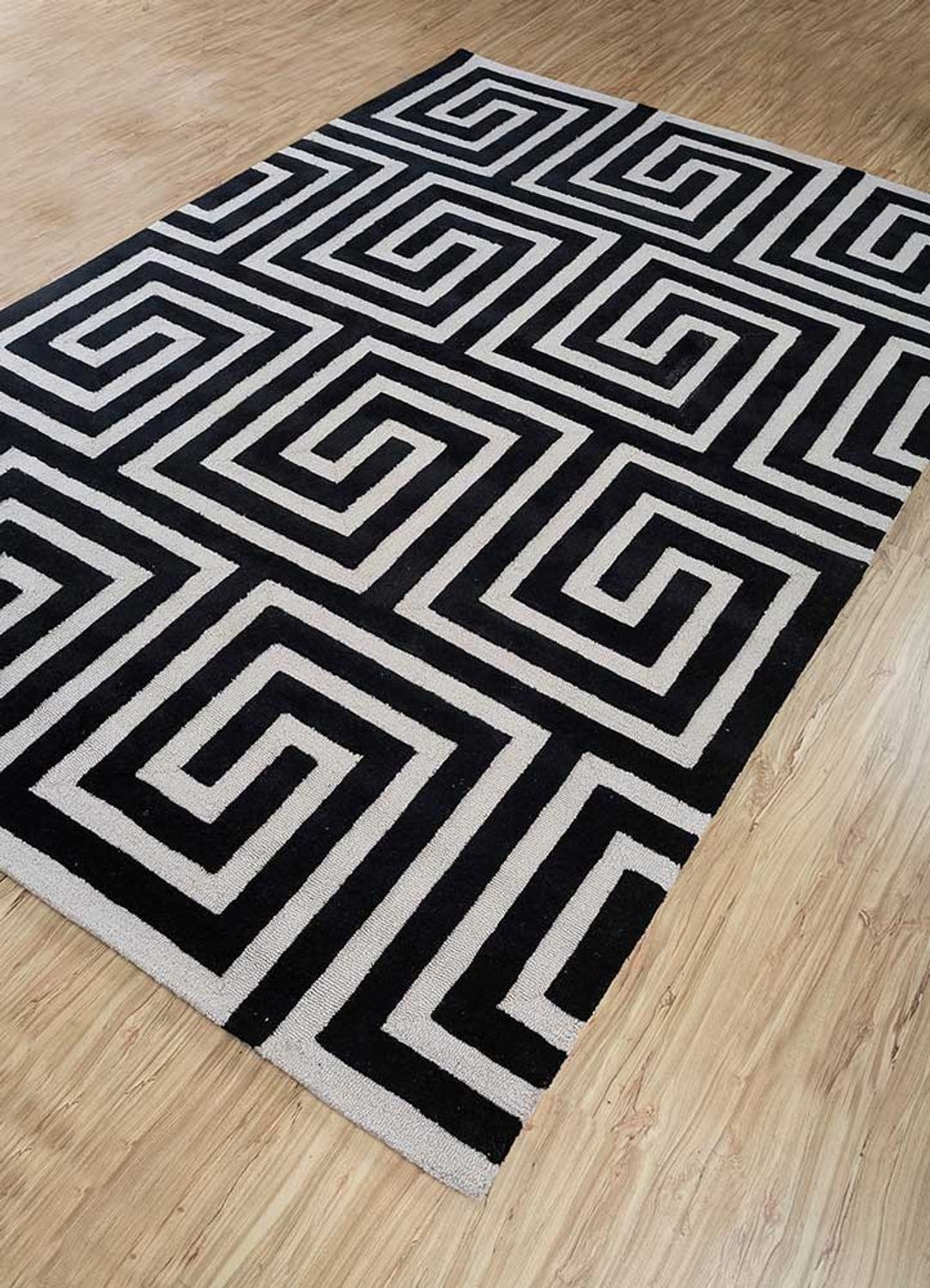 Tappeto di lana - 330 x 240 cm - bianco e nero