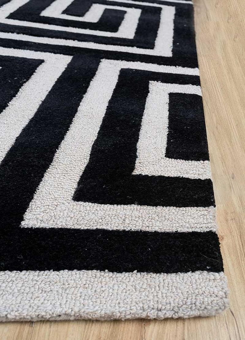 Tappeto di lana - 330 x 240 cm - bianco e nero