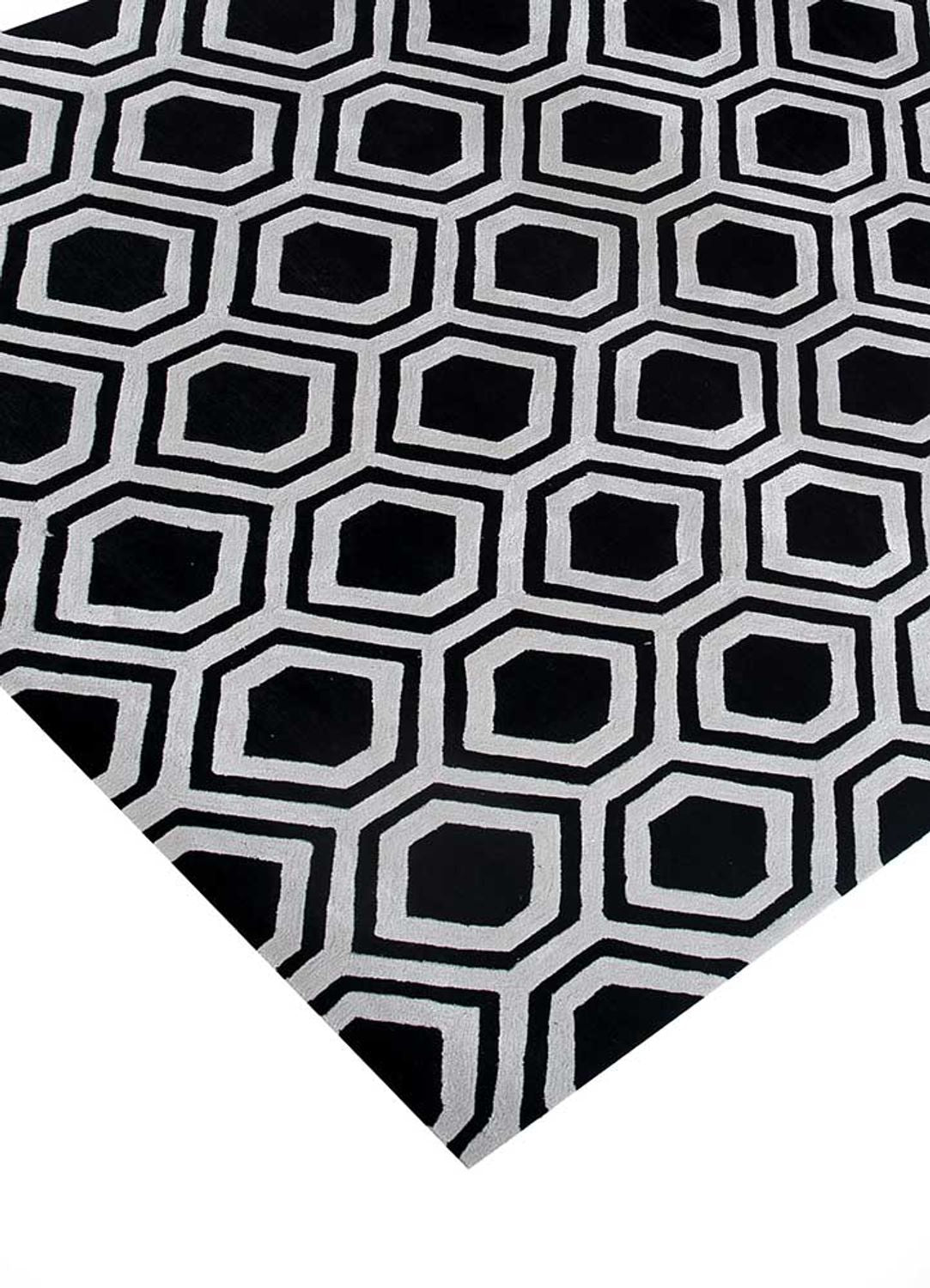 Tappeto di lana - 330 x 240 cm - bianco e nero