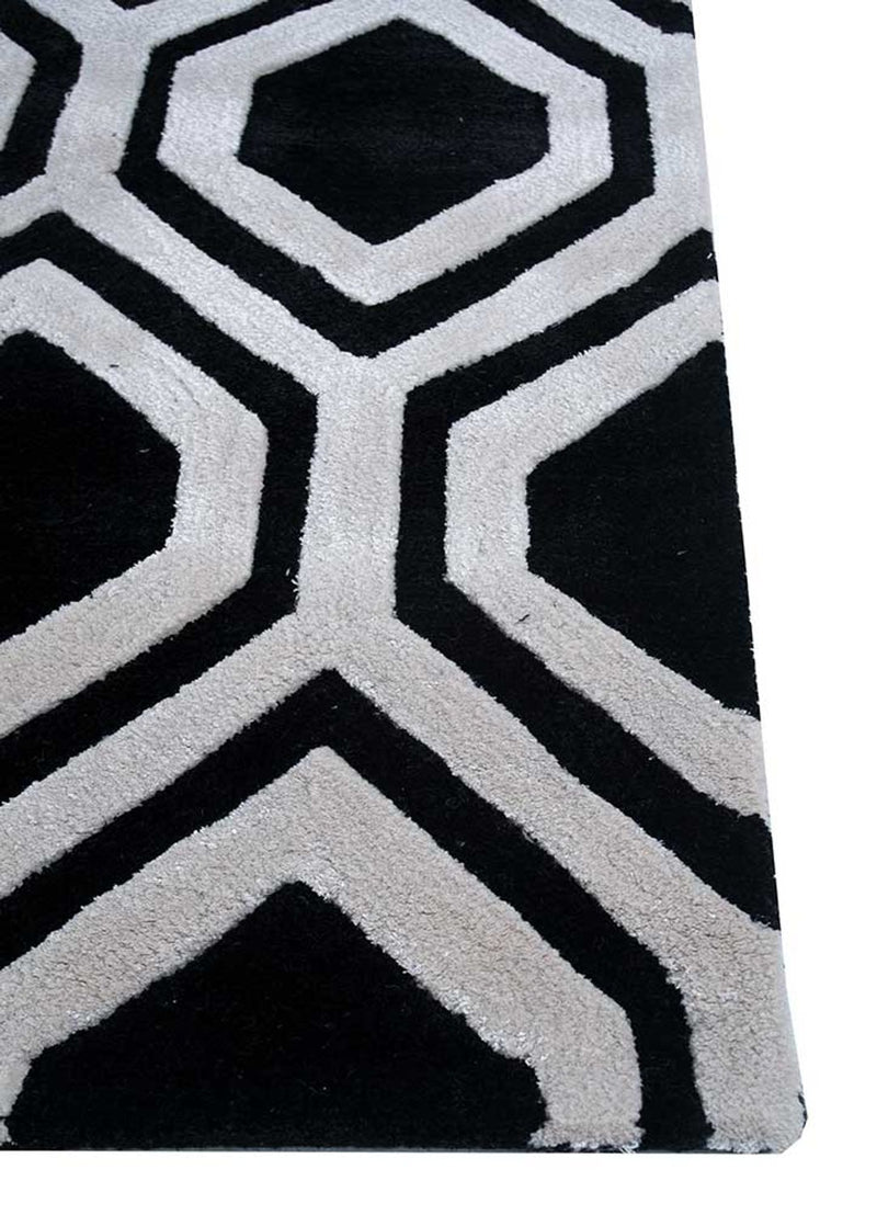 Tappeto di lana - 330 x 240 cm - bianco e nero
