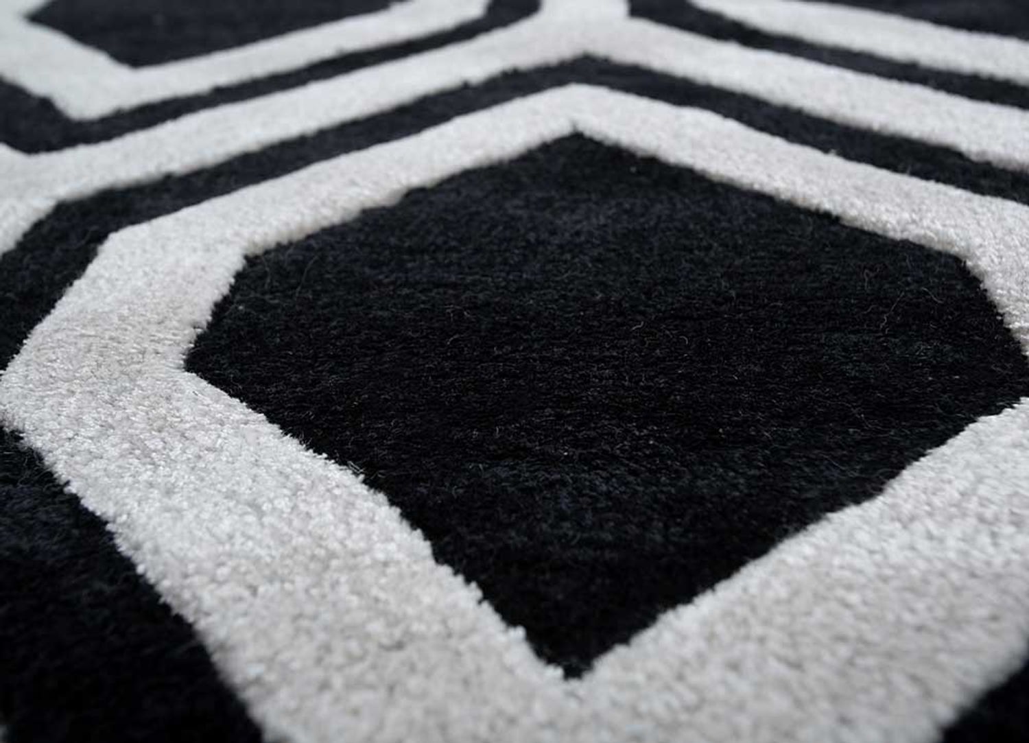 Tappeto di lana - 330 x 240 cm - bianco e nero
