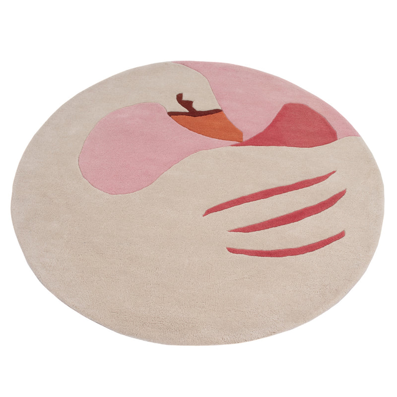 Kinderteppich Schwan rund