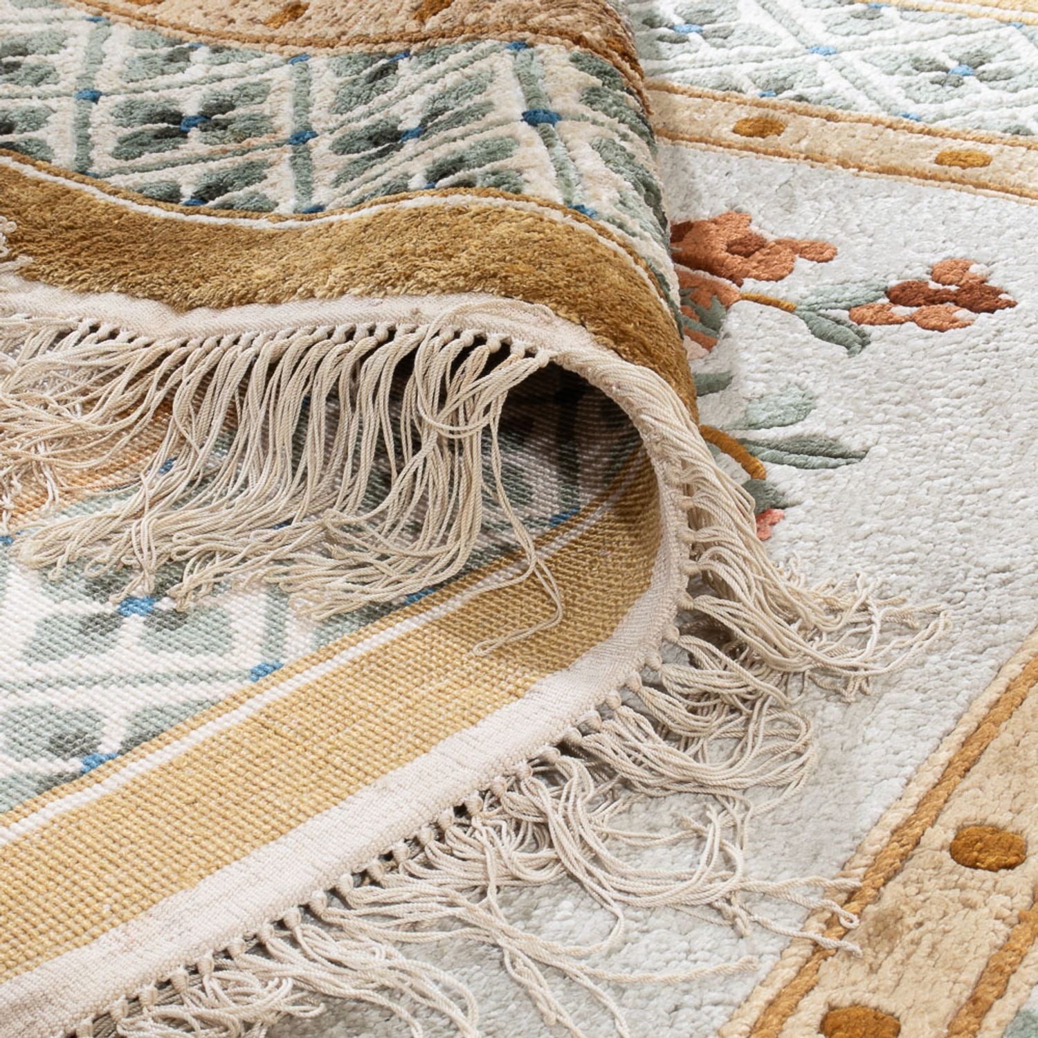 Tappeto di seta - seta cinese - 154 x 93 cm - beige scuro