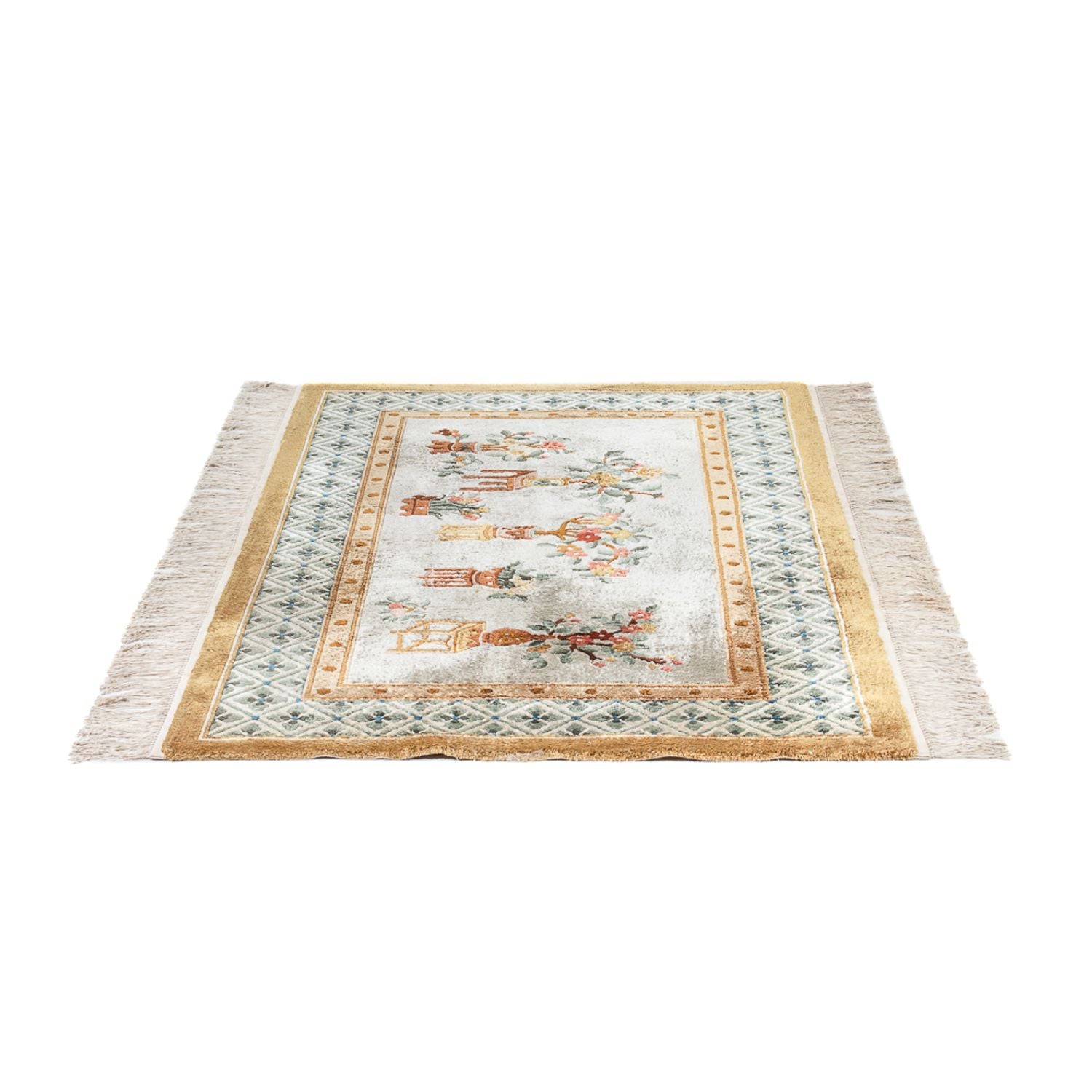 Tappeto di seta - seta cinese - 154 x 93 cm - beige scuro