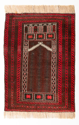 Tappeto Belutsch - 147 x 97 cm - rosso scuro